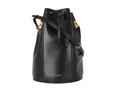 Talitha Medium Bucket Bag, Leather, Black, MAL554242